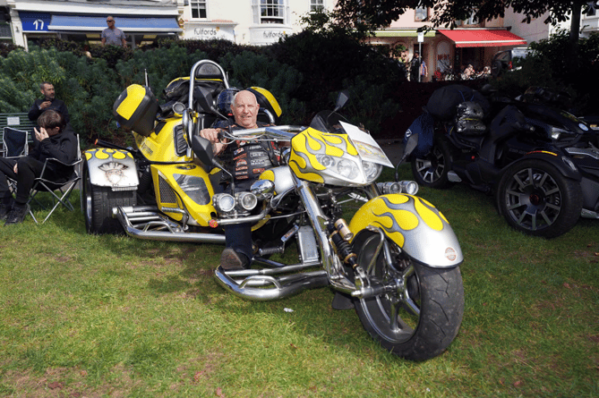 Eyes right. bikes n trikes assemble in Dawlish for armed forces day dawlish today